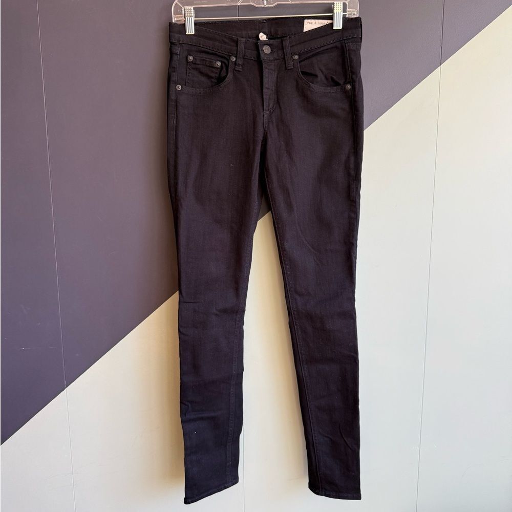 Rag & Bone Black Mid Rise Skinny Jeans, Size 26, EUC